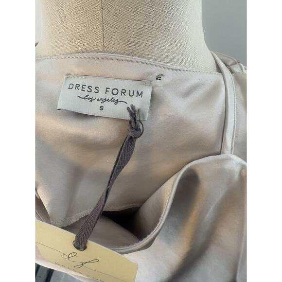 Dress Forum Los Angeles Spaghetti Strap Long Dress Size Small Light Brown Bride - Picture 4 of 5